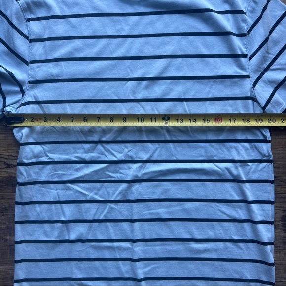 Banana Republic Mens Blue Striped Supima Cotton Short Sleeve Tee Size Medium - Picture 3 of 5